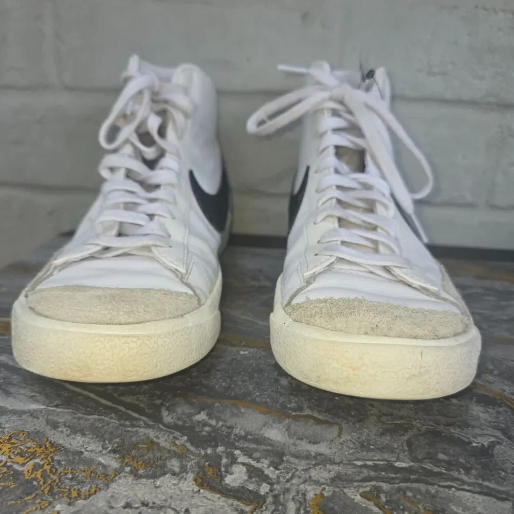 Nike Blazer Mid 77 Vintage White Black Sneakers BQ6806-100 Men US 9 EU 42.5